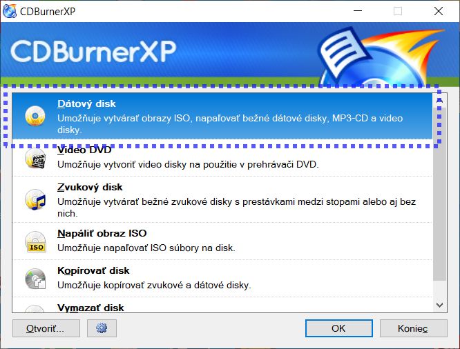 CDBurnerXP - bezplatná aplikácia na napaľovanie diskov | majosoft.sk